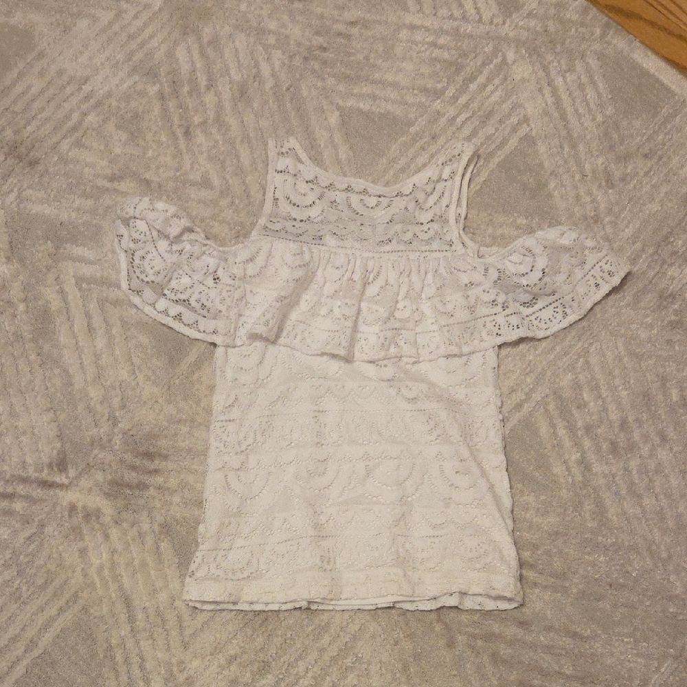 Lilly Pulitzer White Lace Ruffle Tank Top